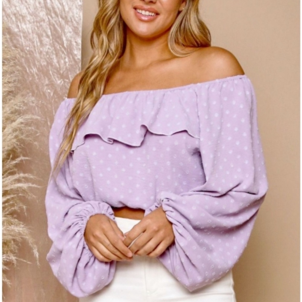 86- Puffer Sleeve Blouse in “Lilac”
